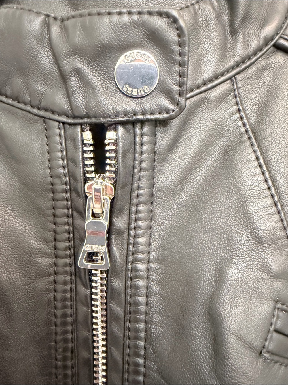 Guess Women’s Large Faux Leather Zip-Up Jacket – New Without Tags - Picture 10 of 13